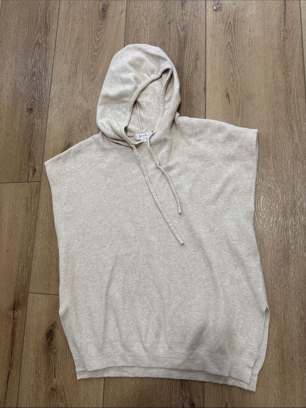 Cozy Sleeveless Hooded Knit Top - Cream